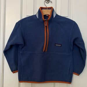 Patagonia Navy Fleece with Orange Accents. Kids XS (5-6)